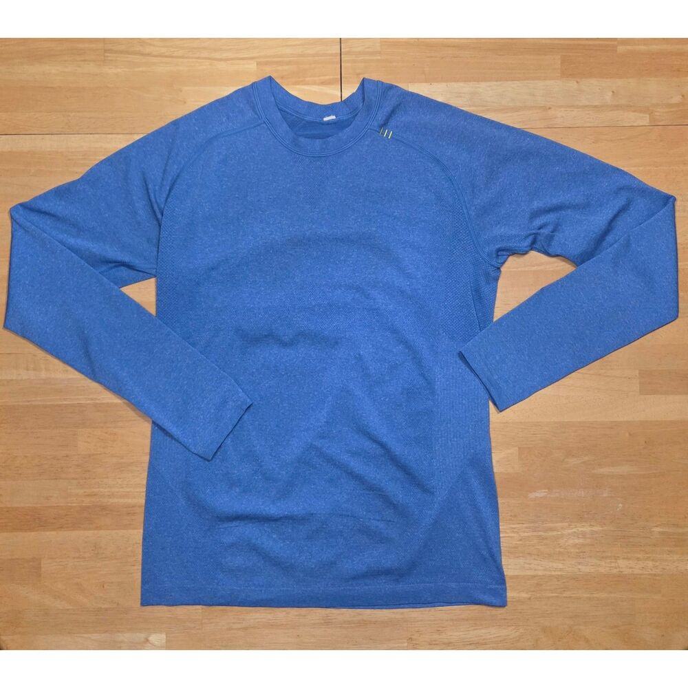 Lululemon Mens Small Metal Vent Tech Shirt Longsleeve Heathered Lakeside Blue - Picture 3 of 8